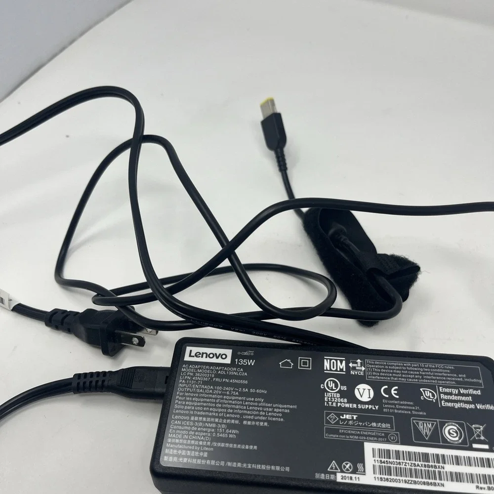 Lenovo AC Adapter 20V 6.75A 135W Genuine Laptop ADL135NLC2A